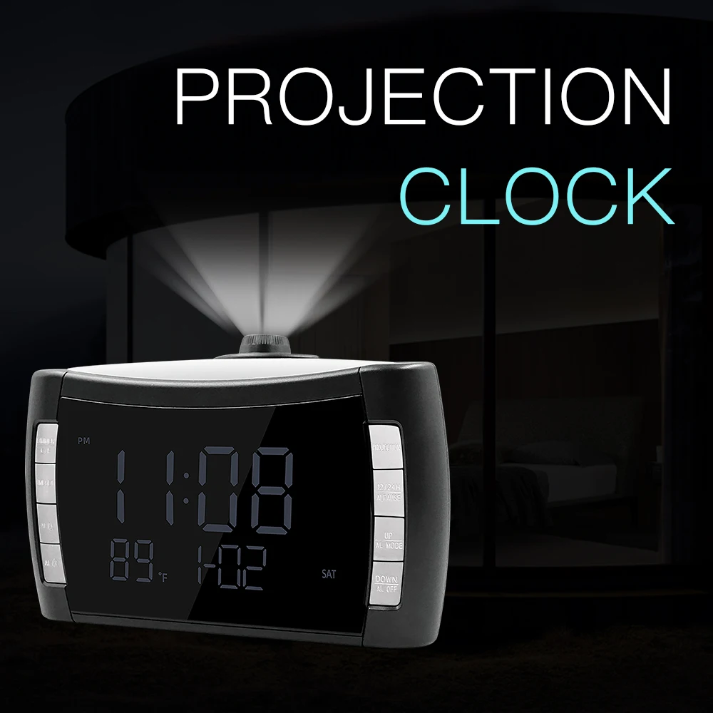 

Digital alarm clock wake up light projection clock Colorful LED Display Time Digital Alarm Clock With USB can put battery clock