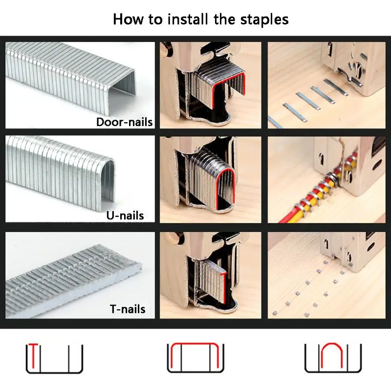 3 в 1 пистолет для ногтевого дизайна 3 способа степлер снасти для фиксации дверцы для мебели дома M89B
