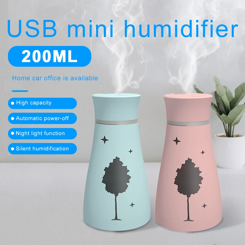 USB Светодиодный увлажнитель Арома диффузор очиститель воздуха ночник 200 мл Модная креативная лампа для освещения тумана