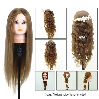 

Head Hairdressing Dummy Salon Head + Hair Clamp Holder For Hair Practice Long Hair Training Head Practice Salon
