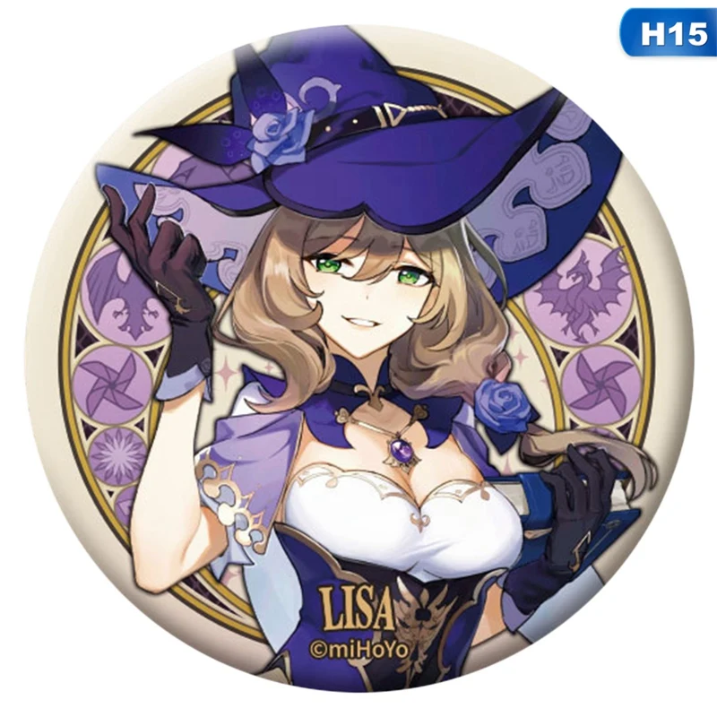 Free Shipping 58mm Online Game Genshin Impact Brooch Pin Cosplay Badge Accessories For Clothes Backpack Decoration gift