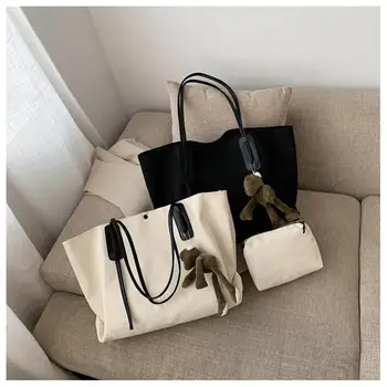 

Fashion Handbag Casual Women Large Capacity Cloth Bucket Pouch Daisy Solid Tooling Canvas Bucket Pouch Girls Shoulder Bag