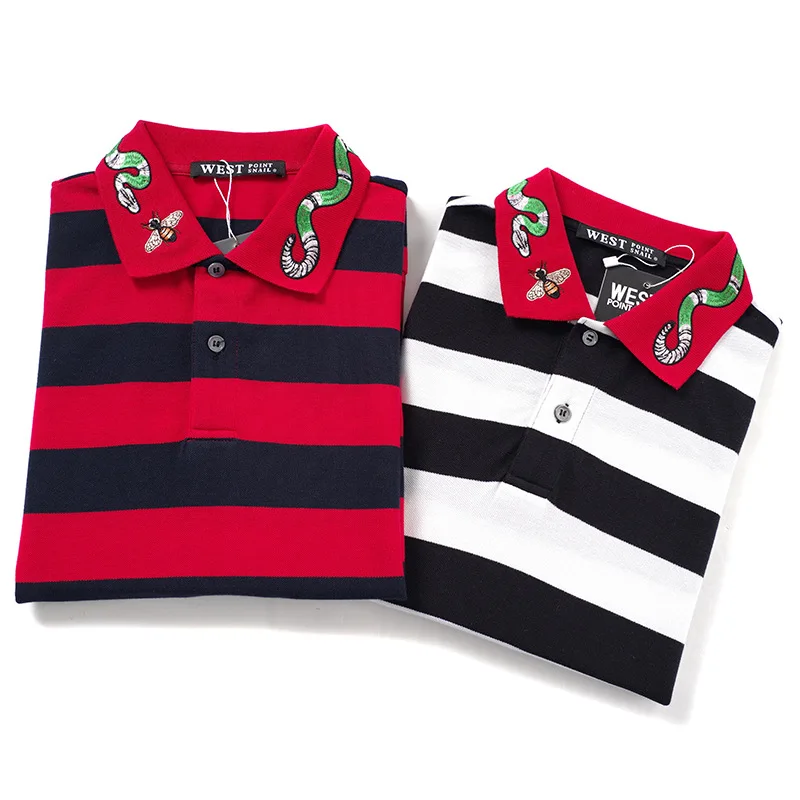 High New Novelty 2020 Men Punk Embroidered bee Snake Fashion Polo Shirts Shirt Hip Hop Skateboard Cotton Polo Top Tee #a2 10 H6c24511a1e3e4f879de6fc158d74b650X