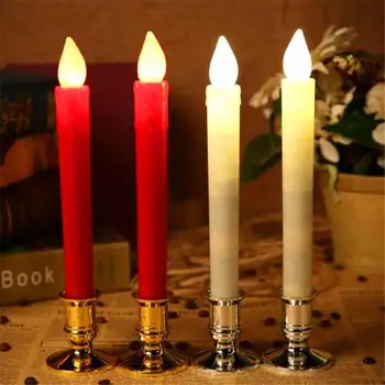

2Pcs/set LED Simulation Candle Christmas Electronic Light Candlestick Wedding Party Decoration