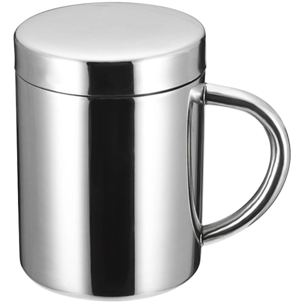 Rustproof легко чистить прочный рукоятка питьевой кофе двойной слой напитков кружка чай с крышкой нержавеющая сталь Изолированная чашка