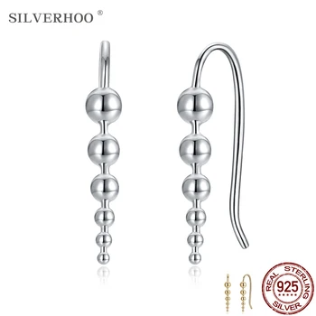 

SILVERHOO Fashion 925 Sterling Silver Ball Bead Earrings Woman Earrings 2020 New Seiko Earrings For Friends For Weddings