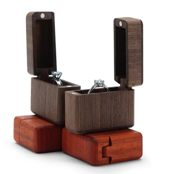 

Wood Ring Box For Proposal Wedding Engagement Ring Holder Box Portable Jewelry Box Valentine's Day Present