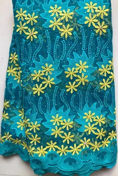

Nigerian Tulle Lace Fabric With stones beads Embroidered Design African French Net Lace Fabric For Wedding Dress 5 Yards HLL4585