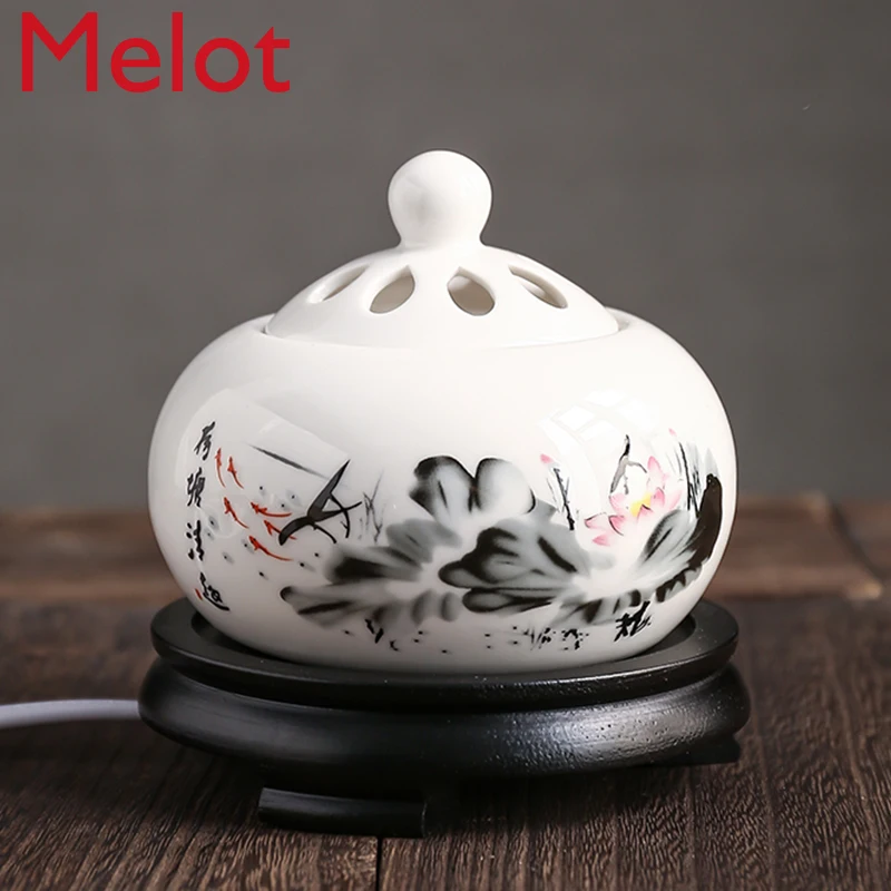 

Timing Tempering Electronic Sandalwood Stove Ceramic Aromatherapy Stove Incense Burner Oil Plug-in Aromatherapy Lamp Sawdust