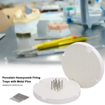 

2pcs Dental Lab Honeycomb Firing Trays with 20 Metal Pins Dental Technician Supplies Denture Material & Supplies