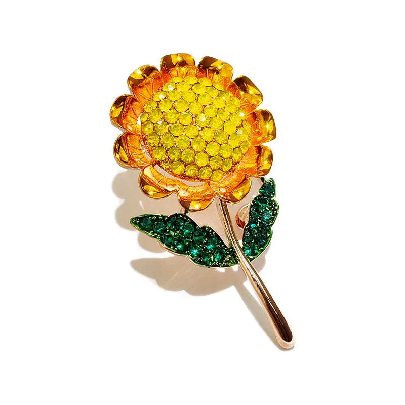 

Immortal South Korea Simple Cardigan pi jian kou Elegant Sunflower Brooch Women's Sunflower Fixed Brooch Accessories