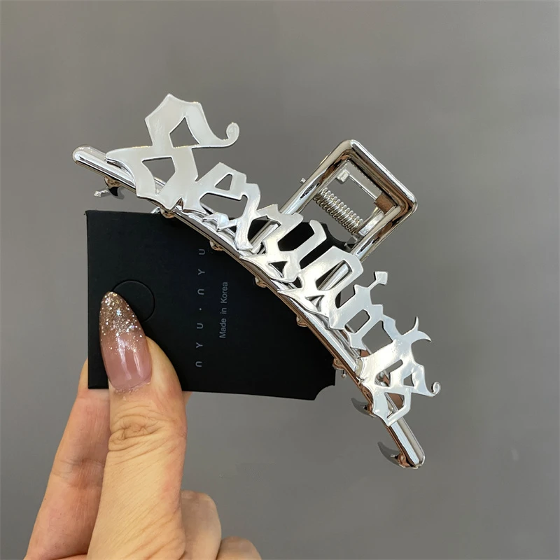 Woman Fashion Geometric Metal Hair Claws Clips Punk Style Gold Silver Color Hairpins Girl Cute Bear Hair Clips Hair Accessories hair barrettes for adults