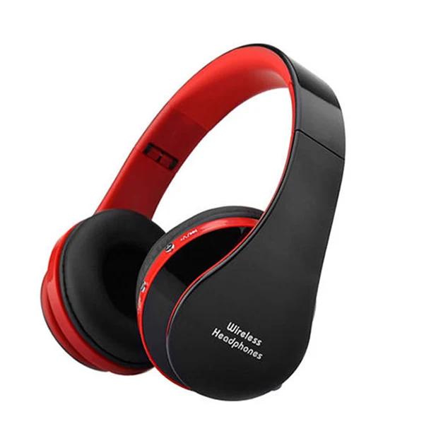 black red NX-8252, профессиональные складные наушники Blutooth, аудио игровая гарнитура, беспроводные наушники, большие наушники с микрофоном для телефона, компьютера - Цвет: black red