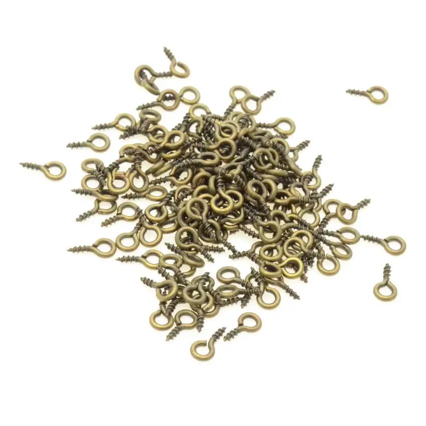 Ювелирная фурнитура для рукоделия Mini Eye Pins Eye саморез-крюк Люверсы с резьбой металлические украшения кулоны застежки - Цвет: bronze color