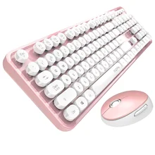 Mofii Сладкий Ретро Круглый Keycap 2,4 ГГц беспроводной набор клавиатура и мышь ноутбук Настольный клавиатура и мышь, офисные Keyboaed