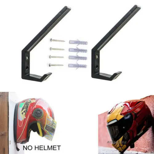 

2Pcs Wall Mount Motorcycle Helmet Holder Hook Jacket Bags Rack Hanger Display Condition:New with tags