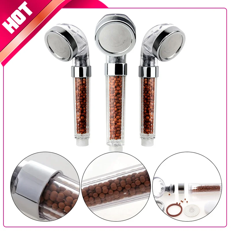 

Hot Bathroom Massage Shower Head Bathroom Accessories Anion Filter Adjustable 3 Mode High Pressure SPA Handheld Shower Head
