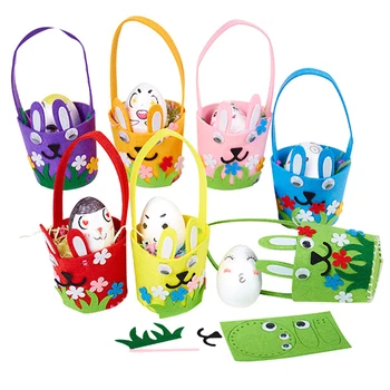 

DIY Happy Easter Egg Bag Arts and Crafts Toys for Kids Hand Basket Early Learning Education Toys Montessori Teaching Aids