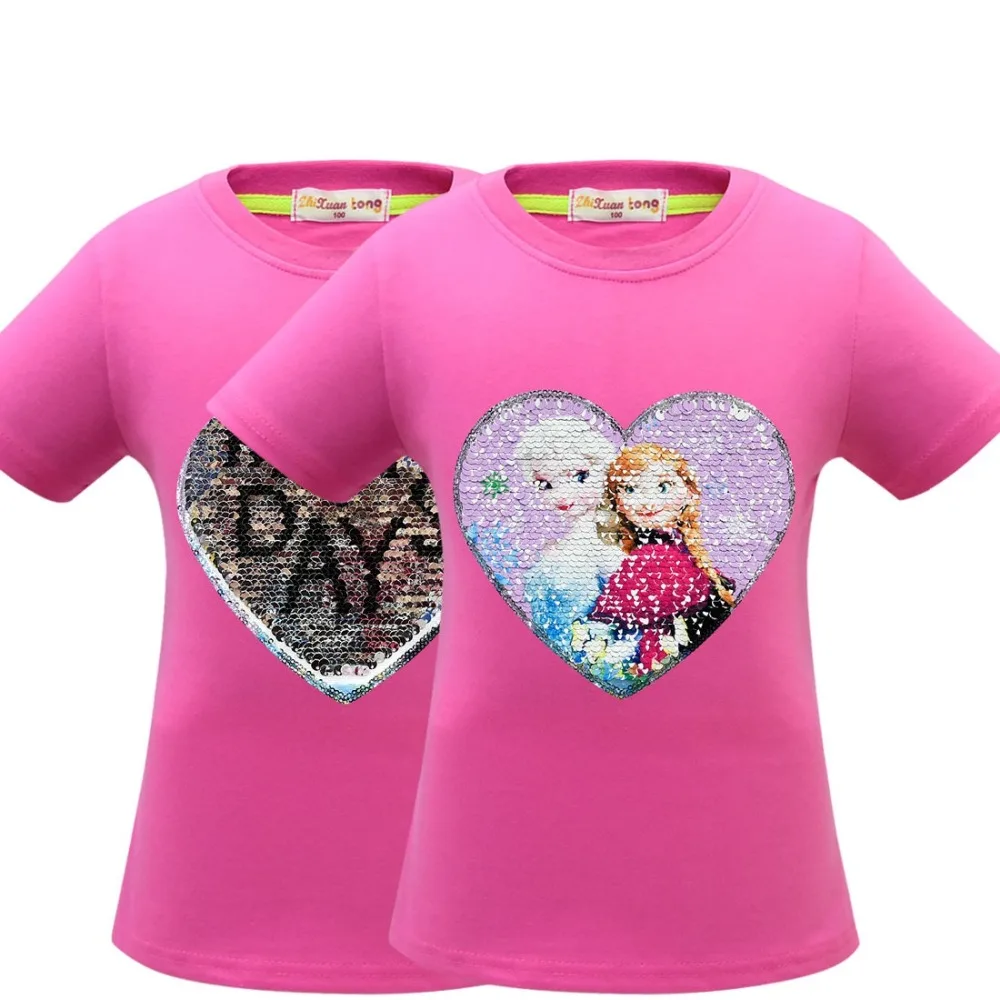 Летняя футболка принцессы для девочек; Camiseta; рубашки для дня рождения для маленьких принцесс; одежда для маленьких девочек; топы; детская одежда с яркими блестками
