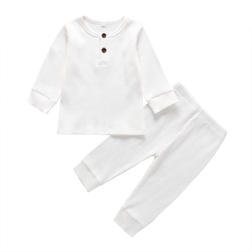 Осенне-зимняя одежда для новорожденных мальчиков и девочек, трикотажные хлопковые топы, футболки, брюки, одежда для маленьких мальчиков и девочек