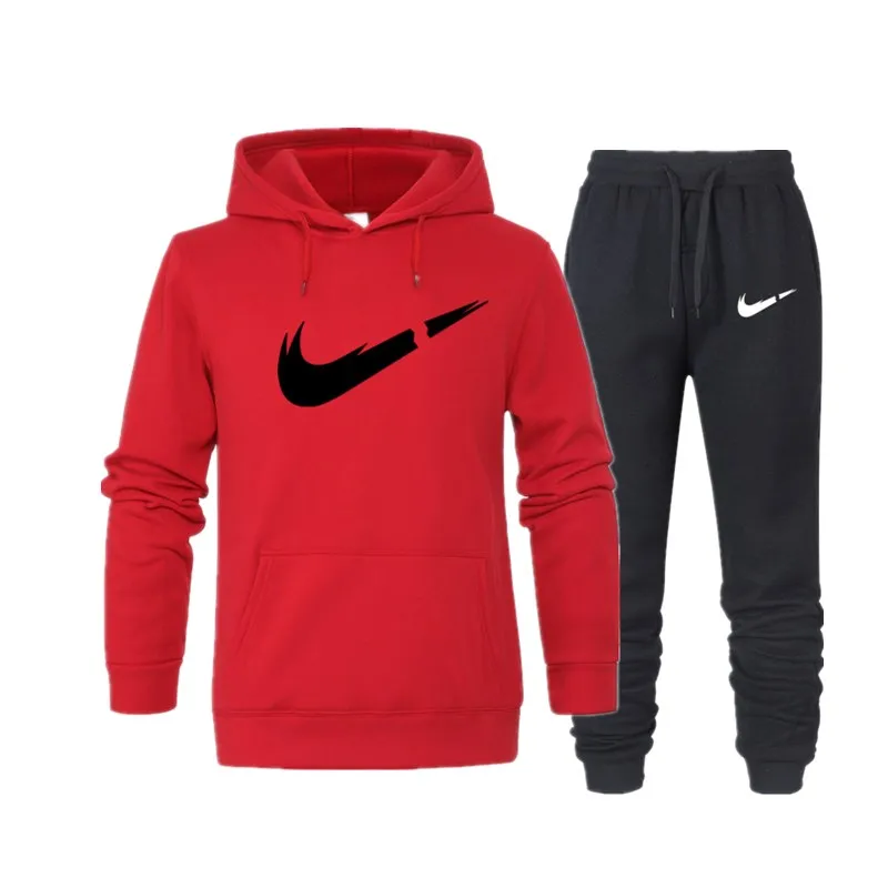 

2019 New Two Pieces Set Fashion Hooded Sweatshirts Sportswear Men Tracksuit Hoodie Autumn Brand Clothes Hoodies+Pants men sets
