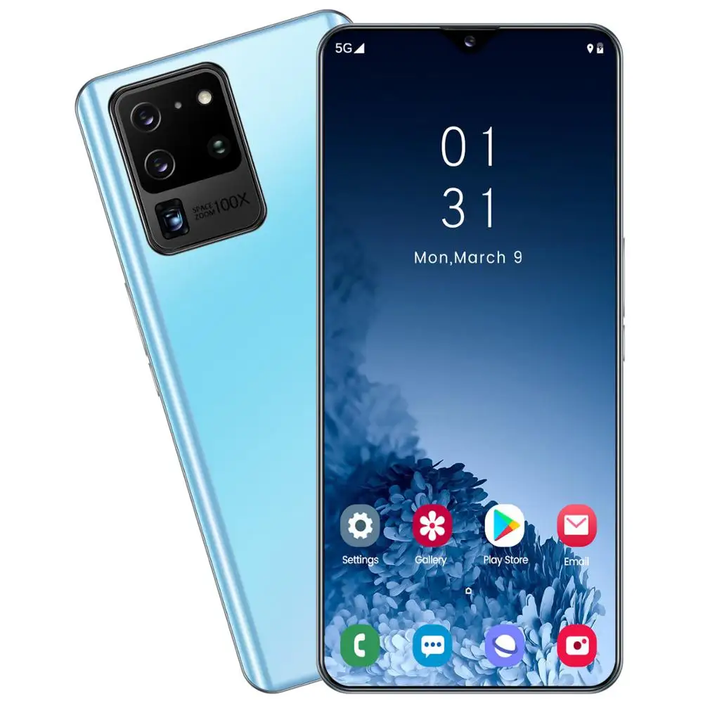 Новый смартфон S20U Android 10 0 6 5 дюйма две SIM карты 8 ГБ ОЗУ 256 Гб ПЗУ 5000 мАч