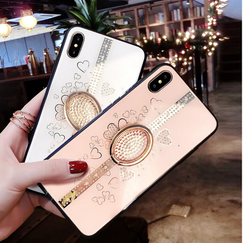 Роскошный Алмазный чехол для телефона с рисунком на тему любви iPhone 11 Pro Max X Xr Xs