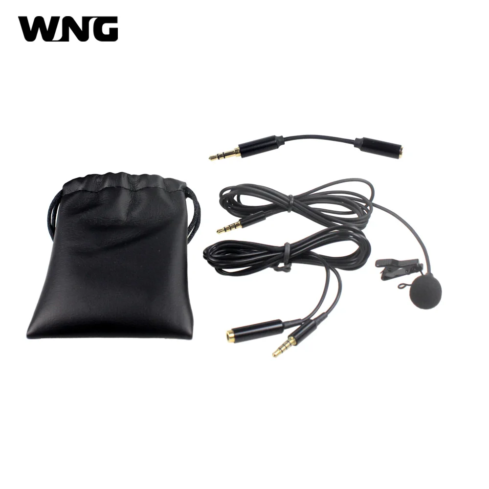 

Lavalier Microphone Omni-Directional with Collar Clip 4-pole to 3-pole converter for Smartphone DSLR PC and Laptop