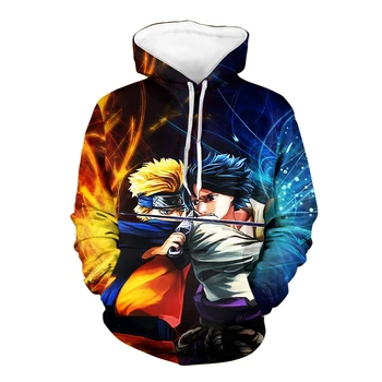 

Naruto Japanese Stylish Hoodies Haajuku Hip Hop Full Printing Sweatshirt Spring Pullovers Cartoon Boys Hoody