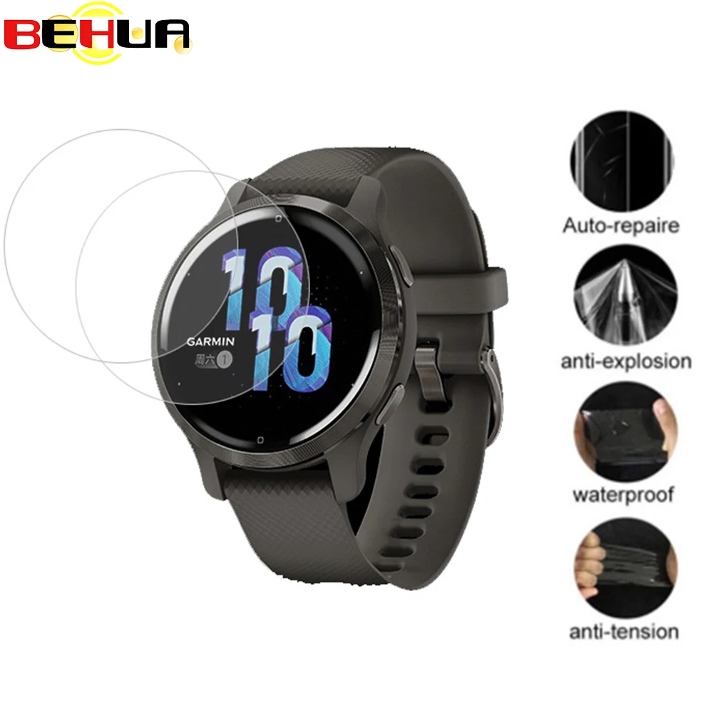 

BEHUA 3Pcs Hydrogel Film For Garmin Venu 2S 2 Smartwatch HD Clear Soft TPU Full Screen Protector Cover Protective Film Not Glass