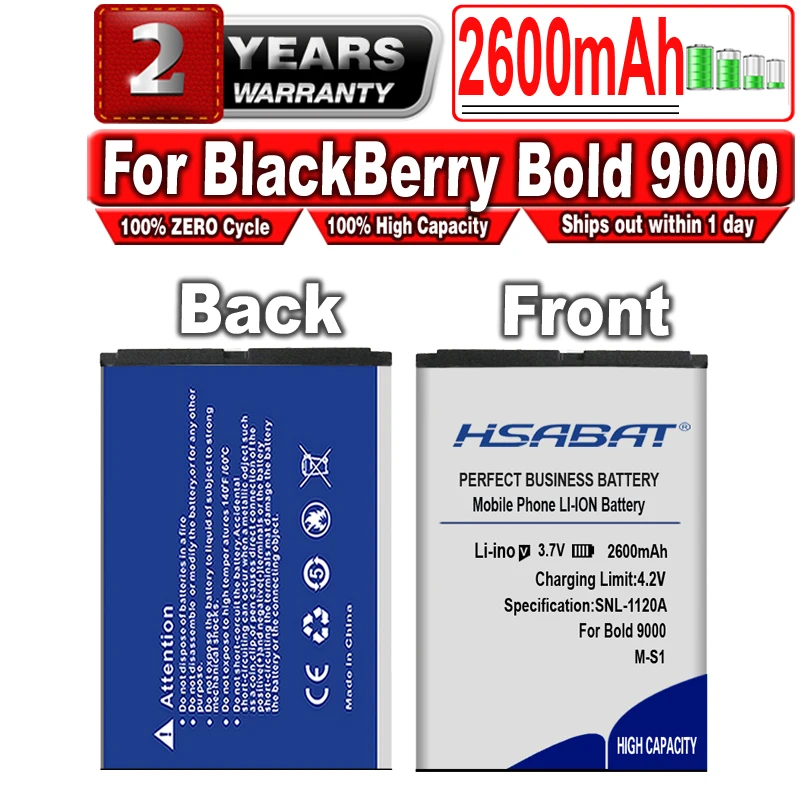 Аккумулятор HSABAT 2600 мА · ч M-S1 для BlackBerry Bold 9000 9030 9630 9700 9780 BAT-14392-001 | Мобильные