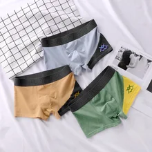 New Stretch Boxer Underwear Men Large Size 4 Set Elasticity Breathable Comfortable Soft Cotton Shorts Close-Fitting Man Panties