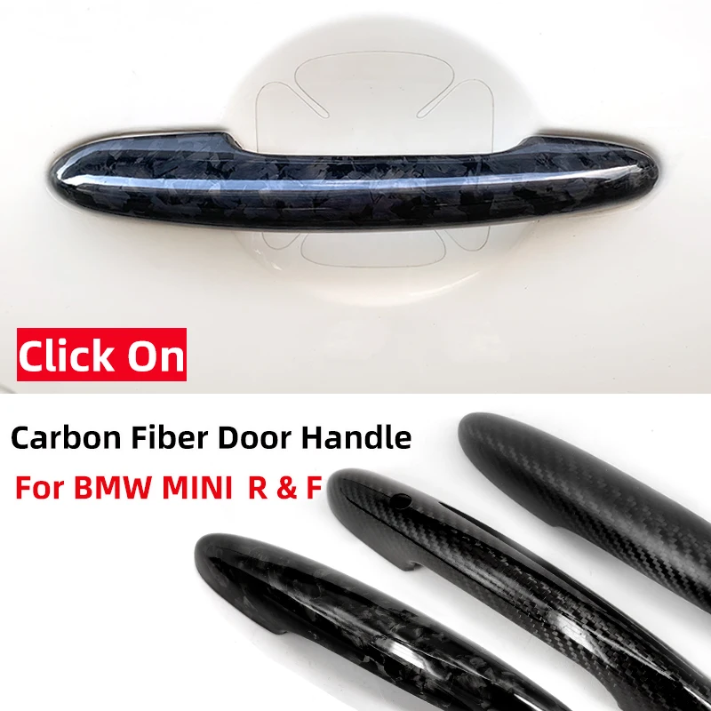 4 pcs set Carbon Fiber Door handle cover for MINI Cooper S Clubman R55 S JCW GP 