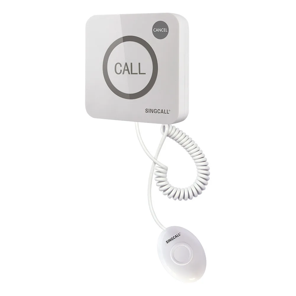 SINGCALL Wireless Calling System, Big Touchable Two Keys, Waterproof Pager, Call and Cancel Keys, APE520C with Hand Shank