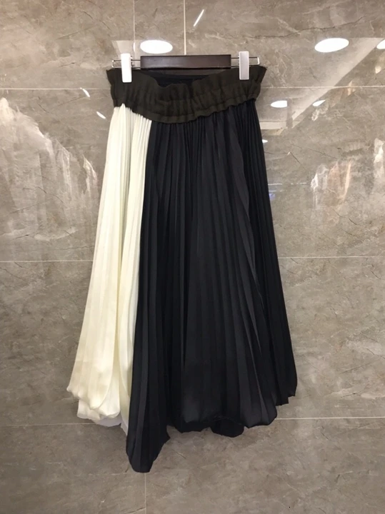 Autumn Early New Girl Drawstring, Belt Receiving, Colour Matching, Medium-length Half-length Skirt 906