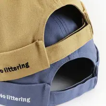 Мужская и женская кепка в стиле Харадзюку без полей, кепка в рулоне с черепом, одноцветная Кепка с вышивкой в стиле хип-хоп, Регулируемая Шапочка