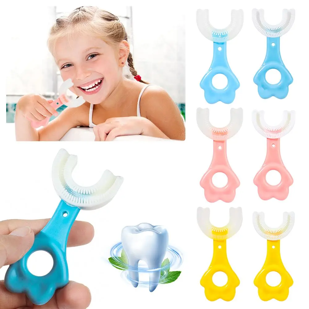 

Silicone U-Shape Toothbrushes Kids Manual Toothbrushes Toddler Teeth Cleaning Brushes Oral Care