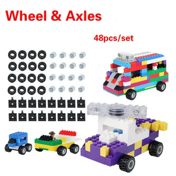 

48 pcs Classic Car Wheels Axles Building Blocks Complement Set Bricks Accessories Educational Toys Compatible With Blocks