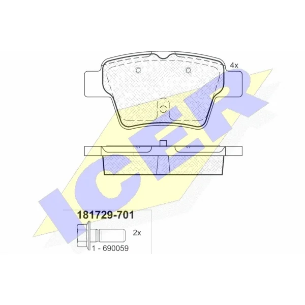 Колодки дисковые задние Citroen C4, Peugeot 307 1.4-2.0/HDi 16V