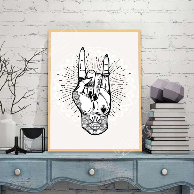 Настенная картина наклейка с изображением рок жестов|wall sticker|art decordecor diy |