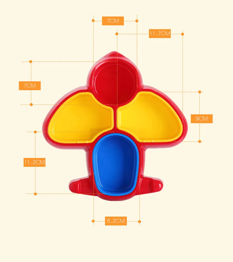 Детская еда Дополнение коробка для хранения тарелка самолет мультфильм детей обучение посуда дополнение отдельный обеденный бассейн