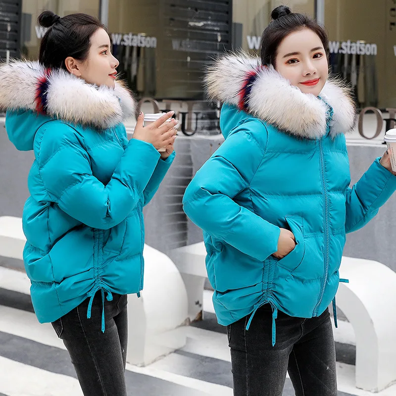 

Large Fur Collar Sweet Cotton-padded Clothes Women's Short Coat 2018 New Style Versatile Korean-style Students down Coat Fashion