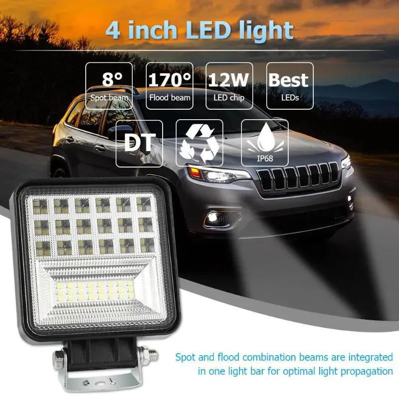 

Four Inches 126 w led Work Lamp Lever Offroad SUV Truck 4X4 Driving Fog Lamp/Work Lights