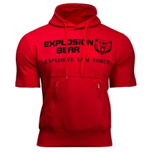 Фитнес Мужчины Бодибилдинг без рукавов Мышцы толстовки тренировки одежда повседневные хлопковые топы жилетки с капюшоном 3 цвета толстовки