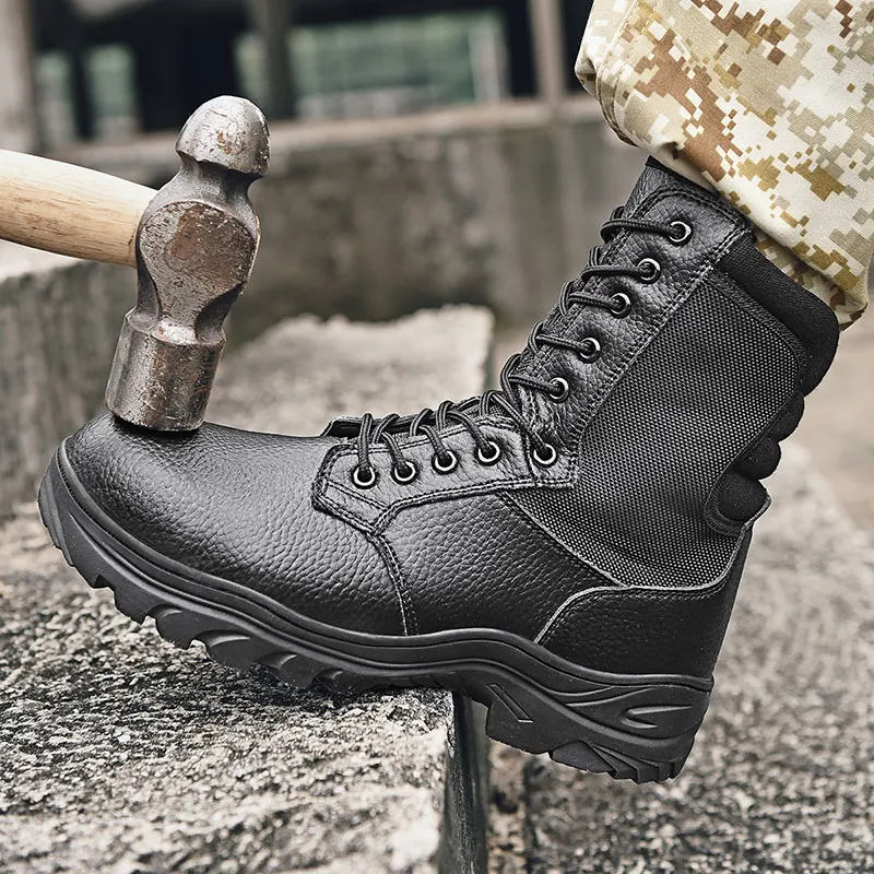 

2019 Winter Military Tactical Army Boots Men Shoes Waterproof Leather For Man Shose Outdoor Combat Boot Male Ankle Booties Shoe