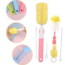 6 шт./компл. соска для детской бутылки набор щеточек набор для чистки бутылочек щетки для кормления губка для кормления грудного молока скруббер стиральные щетки
