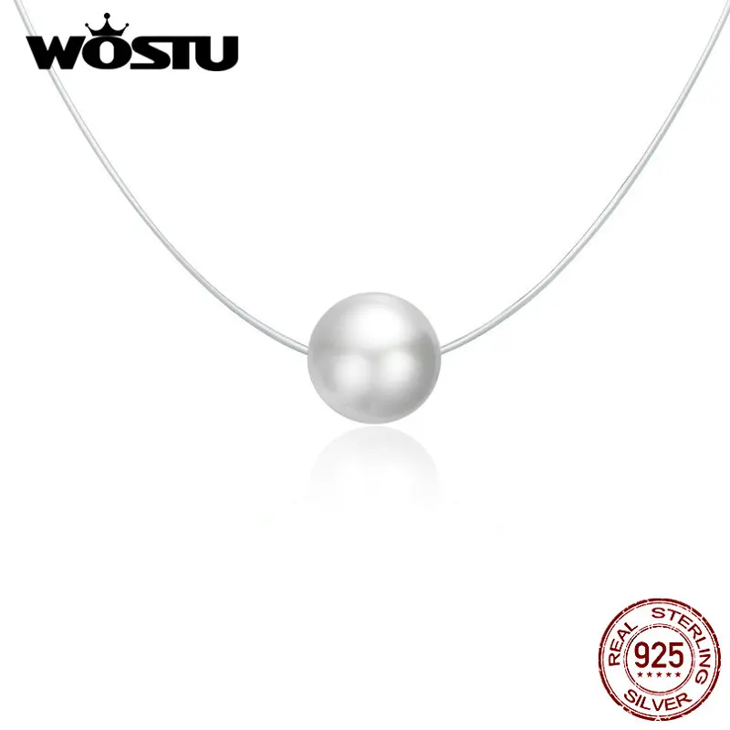 WOSTU дизайн 4 Stlye Аутентичные 925 пробы Серебряное ожерелье Простой Сияющий жизни для женщин ювелирные украшения подарок