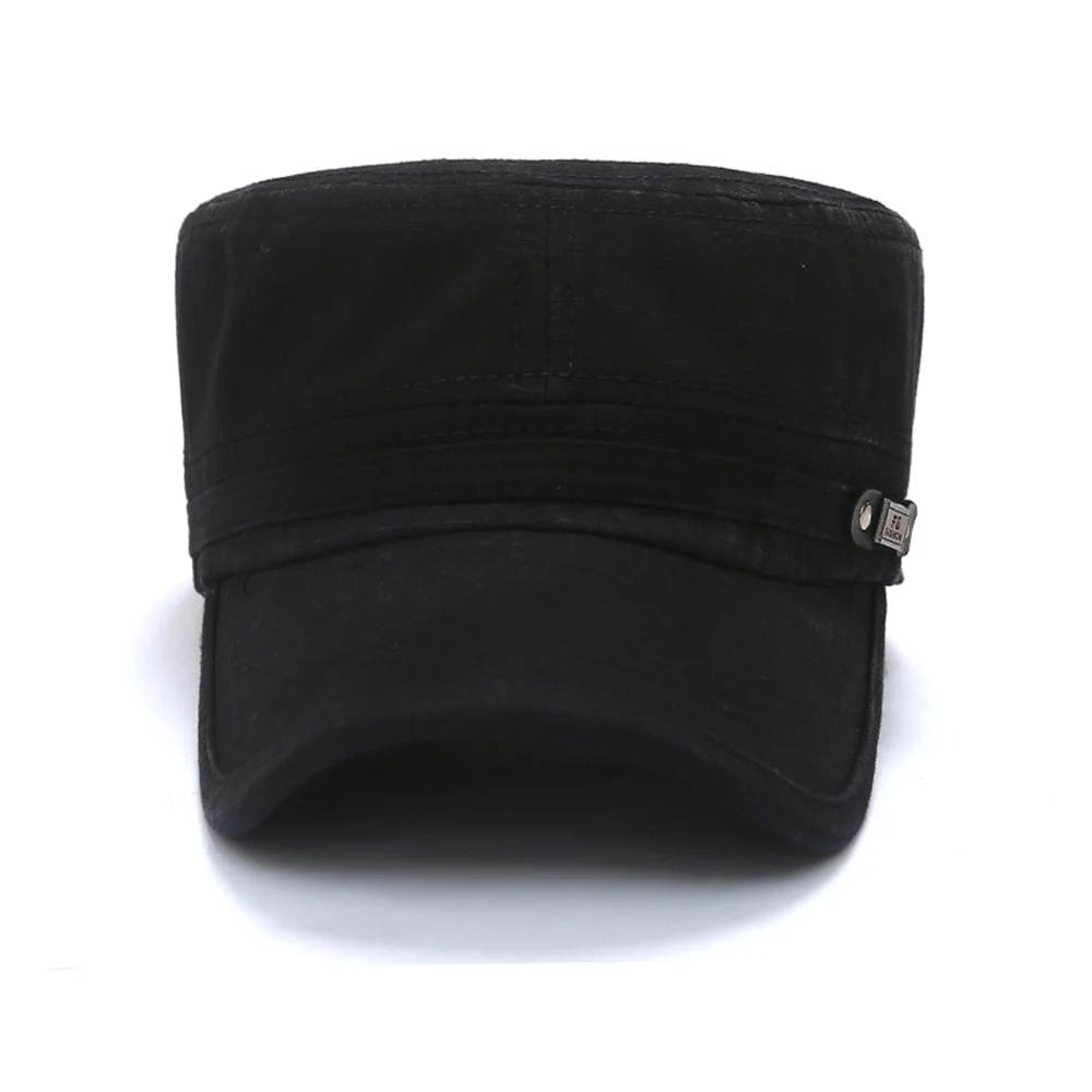 2019 New Korean Casual Men'S Flat Top Hat Outdoor Sun Hats Old Washed Military Cap Simply Women'S Mens Atlantis Cuba Cap - Image 4