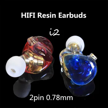 

i2 Resin Hifi Earphone Compound Diaphragm 10mm Dynamic IEM Earbud 2pin 0.78mm Interface Stereo Earbuds Monitor DJ Stage Headset