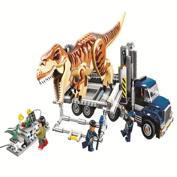 

BELA 10927 Jurassic World Tyrannosaurus Rex Transport Building Blocks Brick Compatible With Lepining Technic Playmobil Toys